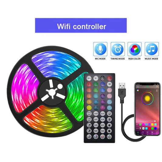 USB LED Strip Lights RGB 5050 Led Light Bluetooth App Control Flexible LED Lamp Ribbon for Room Decor TV Backlight Diode Tape