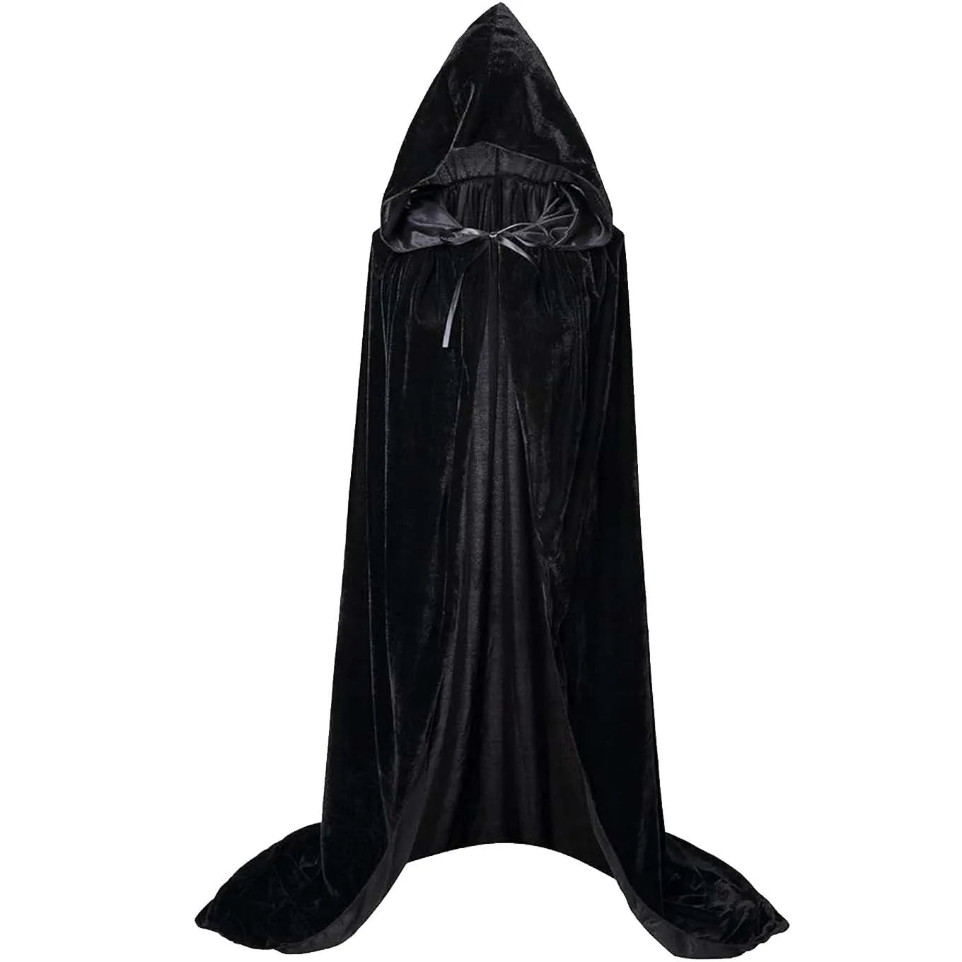 "Premium Plush Velvet Hooded Cloak Cape for Medieval Witch, Wicca, and Vampire Cosplay – Ideal for Halloween and Christmas"