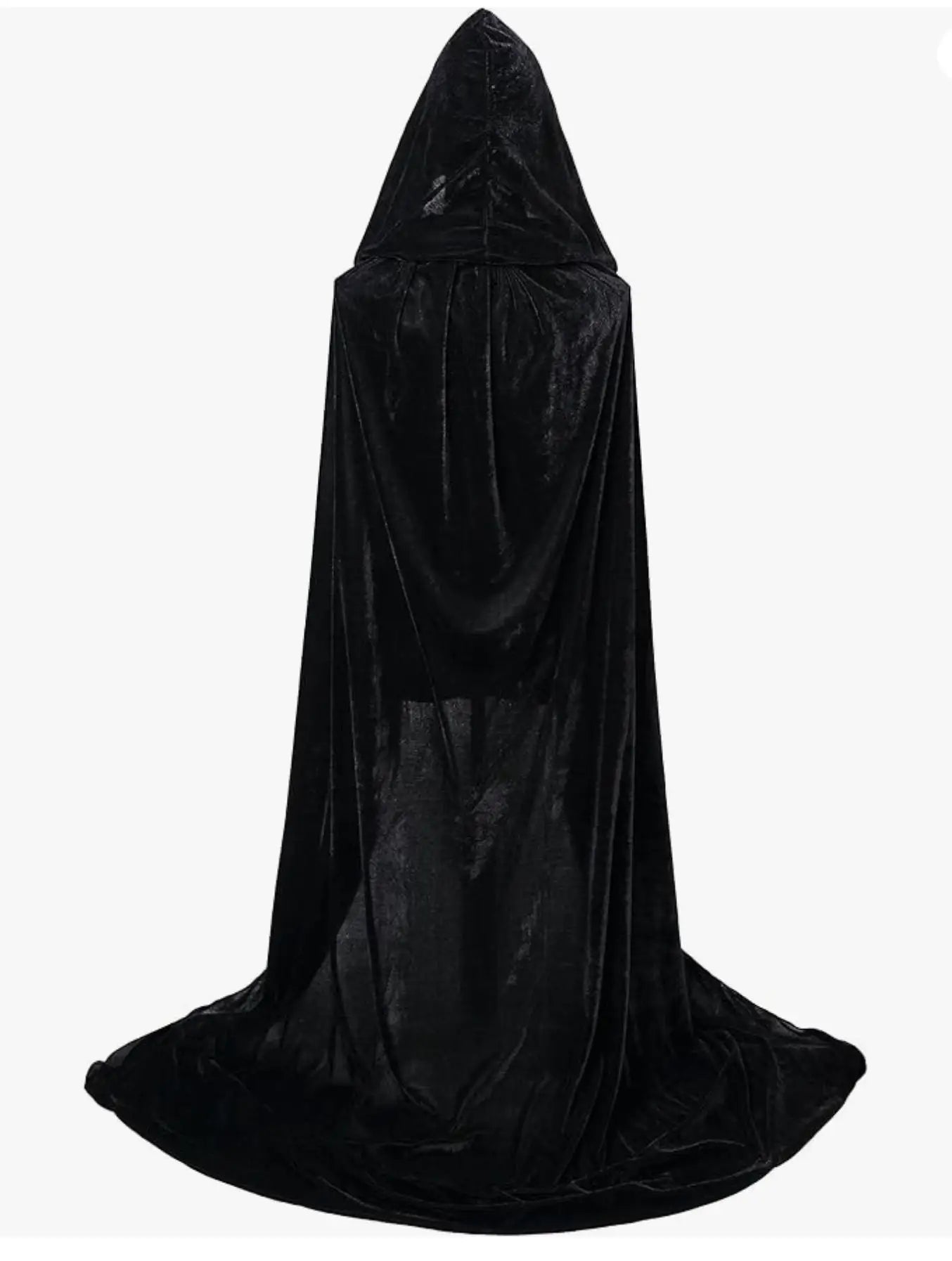 "Premium Plush Velvet Hooded Cloak Cape for Medieval Witch, Wicca, and Vampire Cosplay – Ideal for Halloween and Christmas"