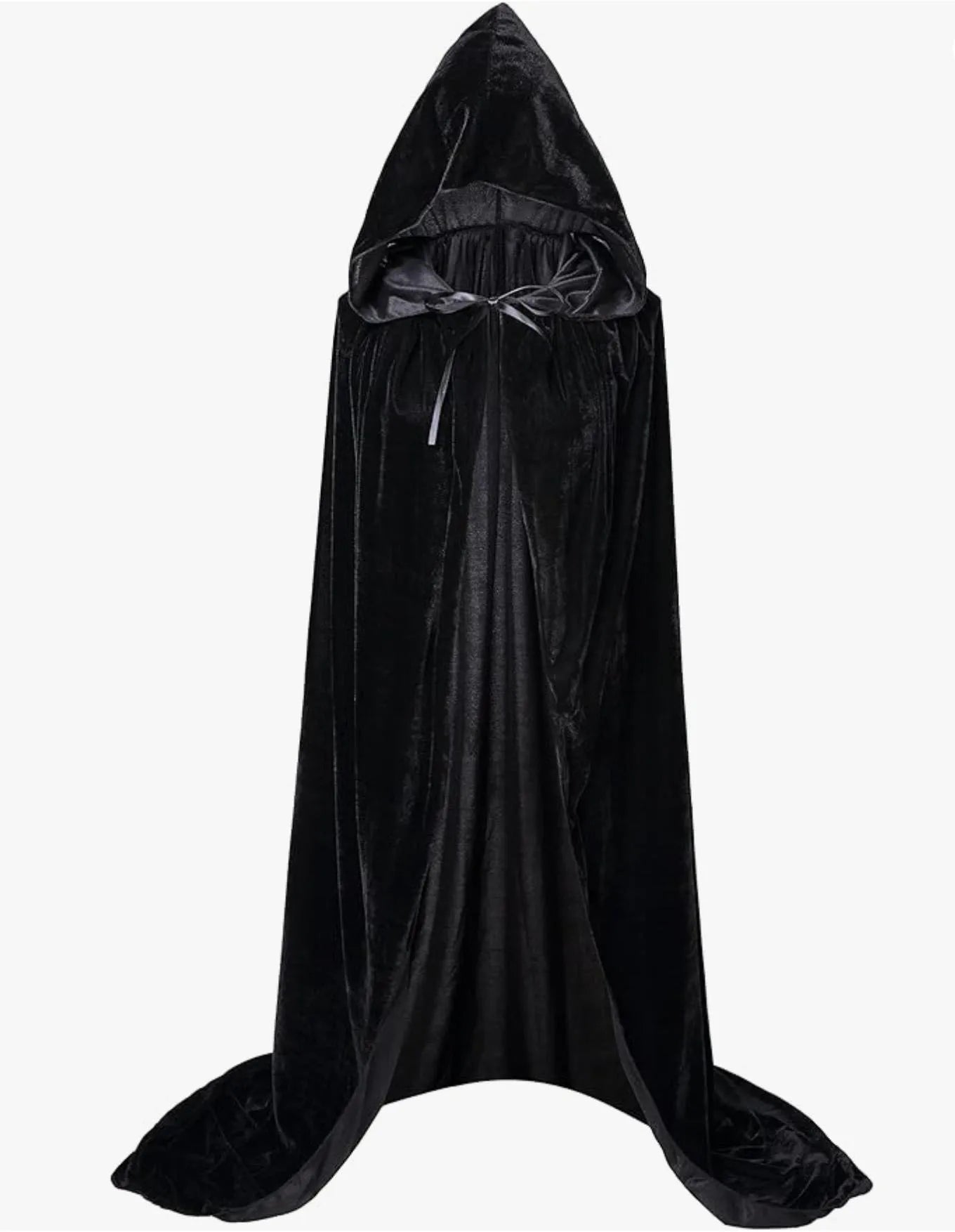 "Premium Plush Velvet Hooded Cloak Cape for Medieval Witch, Wicca, and Vampire Cosplay – Ideal for Halloween and Christmas"