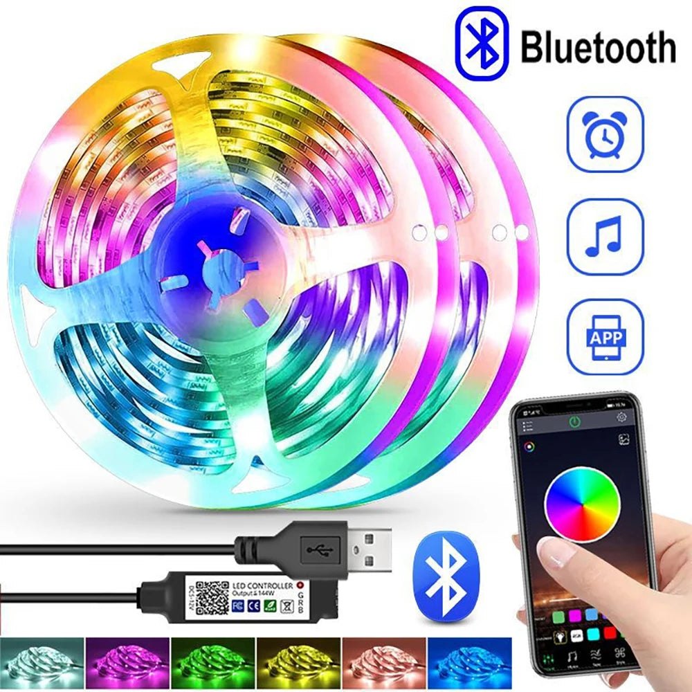 LED Strip Light Strip RGB SMD5050 1M/30LED Light Bluetooth APP Control 1M/30 LED Lights Suitable for Room Decoration